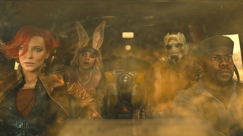 Scène de saut en voiture dans le film Borderlands 