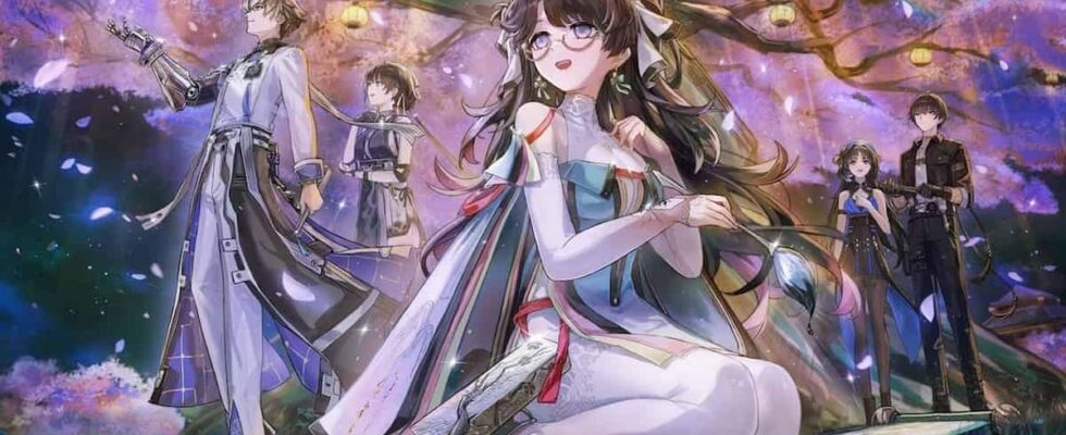 Wuthering Waves official art for moon festival with characters gazing at the sky