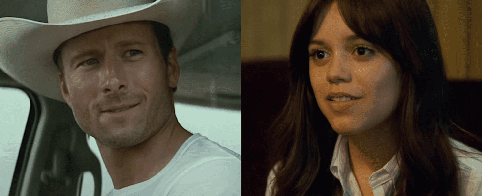 Glen Powell in Twisters/ Jenna Ortega in Miller