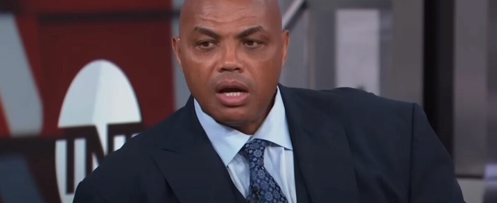 Charles Barkley talking in mid-conversation on Inside the NBA