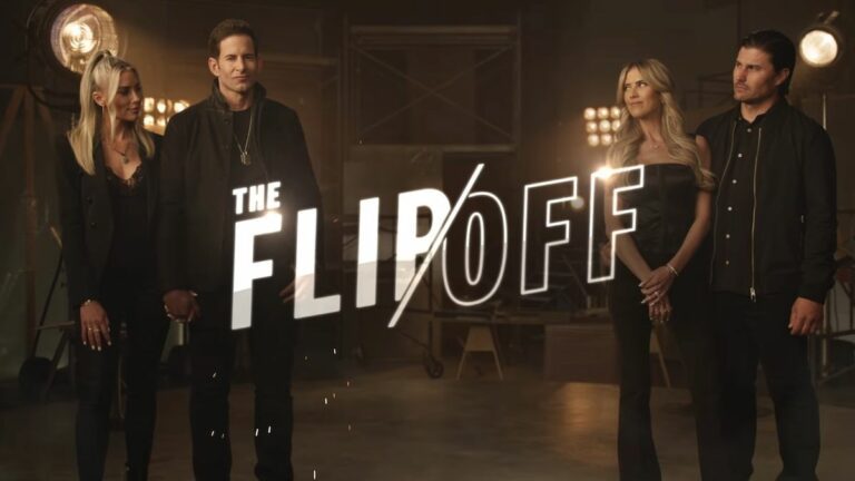 Tarek El Moussa, Heather Rae El Moussa, Christina Hall and Josh Hall in early promo for HGTV's The Flip/Off