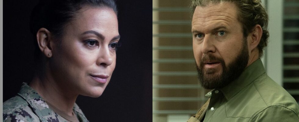 Toni Trucks and A.J. Buckley in SEAL Team.