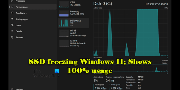 Le SSD se bloque sous Windows 11 ; affiche une utilisation à 100 %