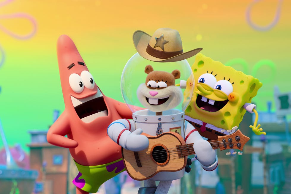 Patrick Star, Sandy Chees, Bob l'éponge, sauver Bikini Bottom, le film Sandy Chees