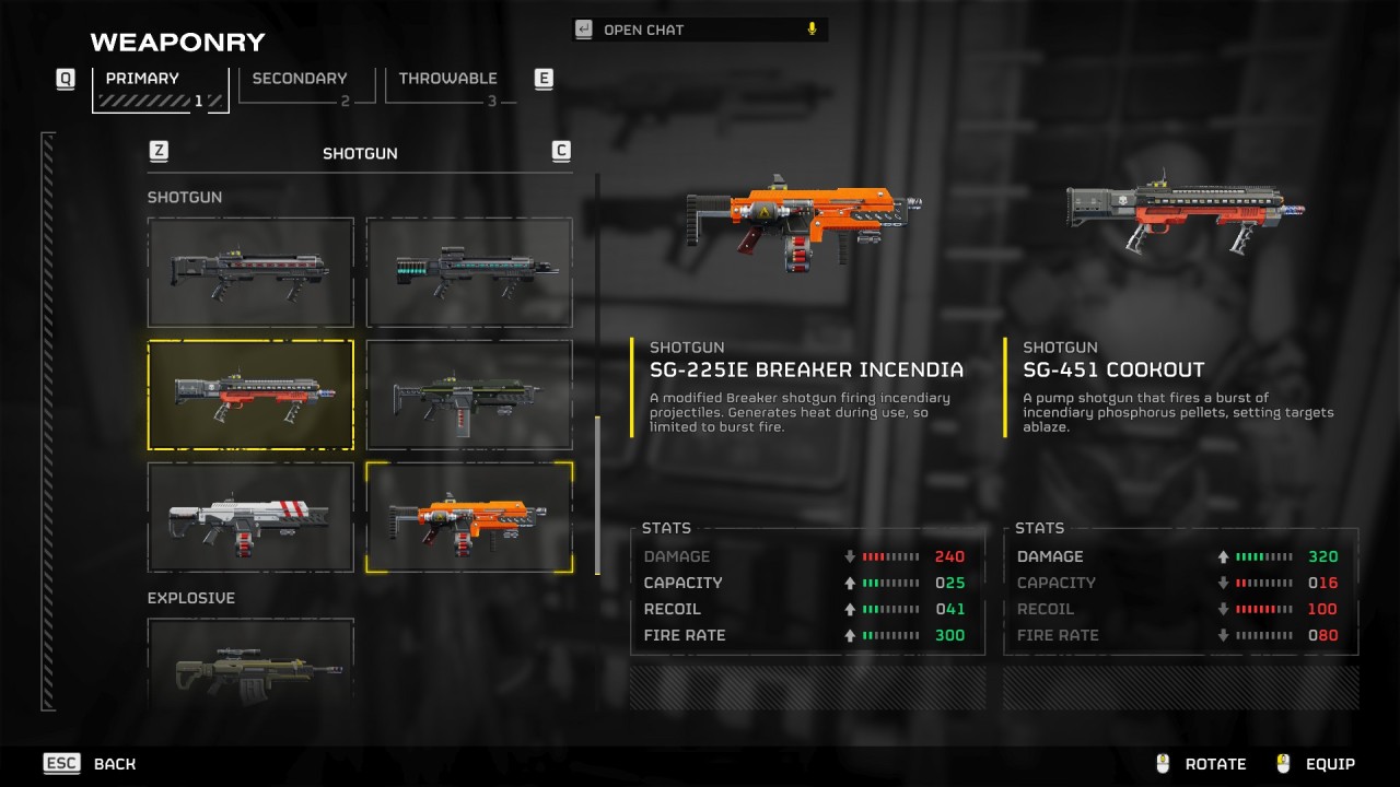 Statistiques du fusil à pompe Helldivers 2 Breaker Incendiary vs Cookout