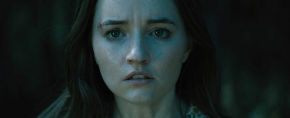 Kaitlyn Dever looking scared in No One Will Save You.