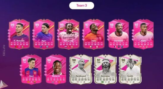 An image of FUTTIES Team 3 cards in EA FC 24