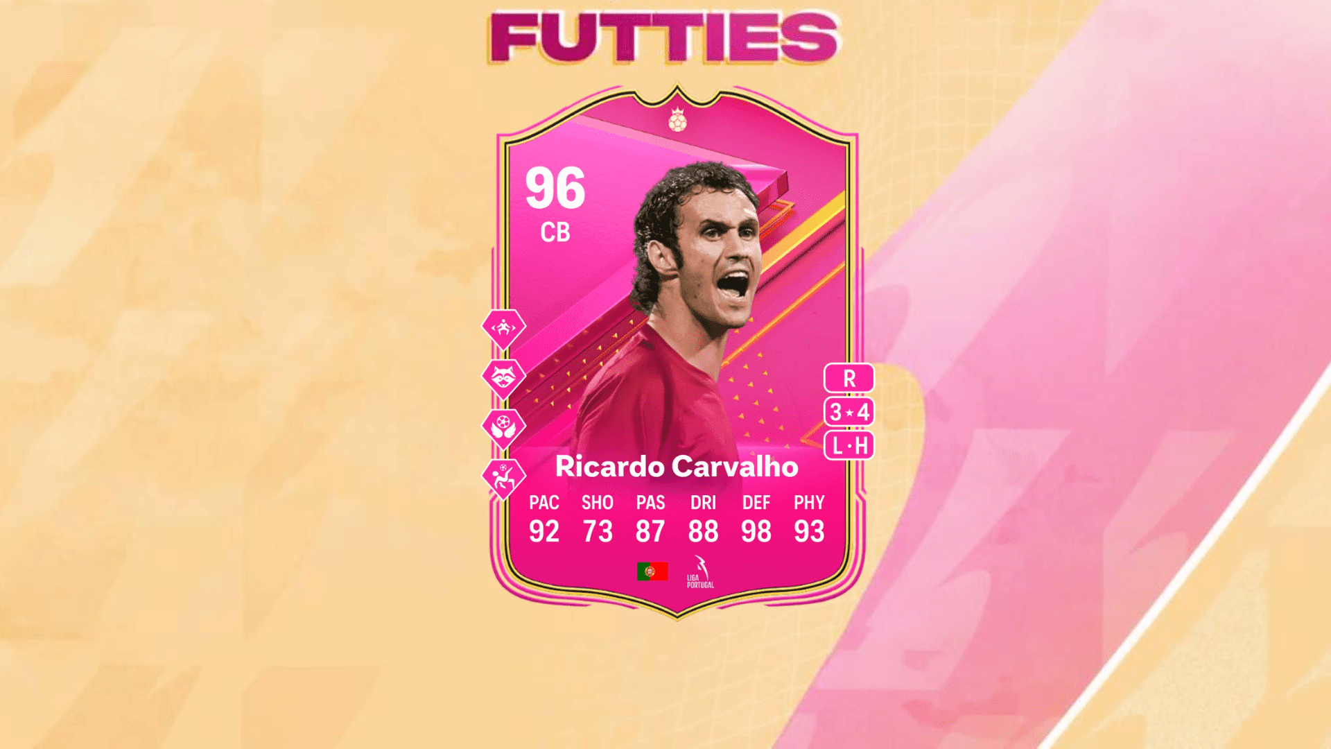 An image of Ricardo Carvalho FUTTIES Hero SBC solutions in EA FC 24