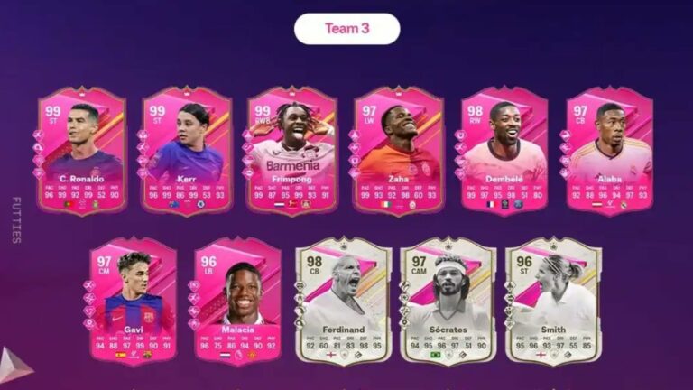 An image of FUTTIES Team 3 cards in EA FC 24