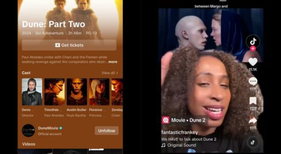 TikTok lance « Spotlight » pour permettre aux spécialistes du marketing du divertissement d'exploiter le contenu des fans ; Warner Bros. vante les résultats de la campagne « Dune 2 » Plus de Variety Les plus populaires À lire absolument Inscrivez-vous aux newsletters de Variety Plus de nos marques