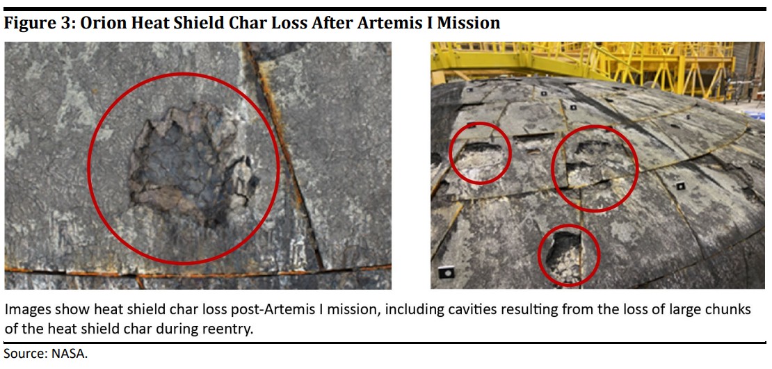 Le rapport de l'inspecteur général du 1er mai comprenait de nouvelles images du bouclier thermique d'Orion.