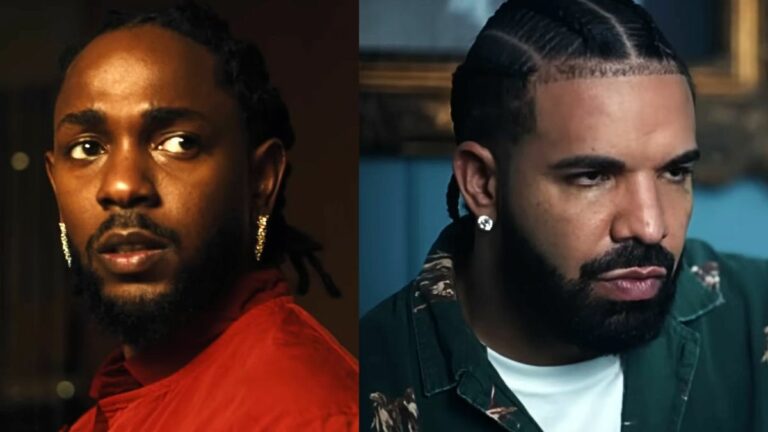 Kendirck Lamar in &quot;Rich Spirit&quot; music video and Drake in &quot;First Person Shooter&quot; music video