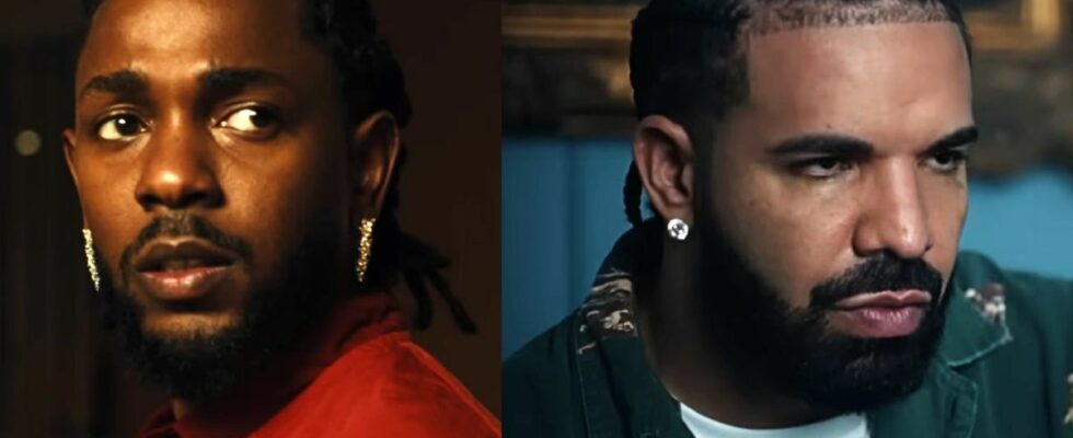 Kendirck Lamar in &quot;Rich Spirit&quot; music video and Drake in &quot;First Person Shooter&quot; music video