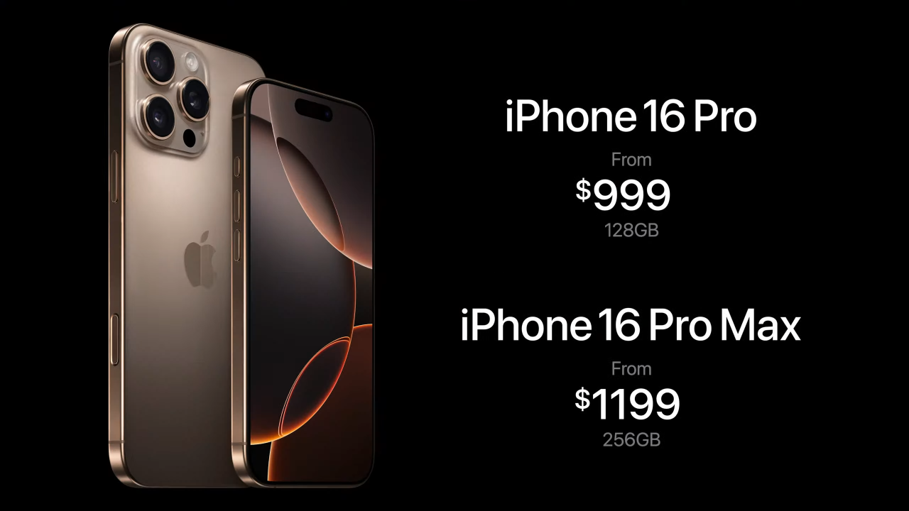 Prix ​​de l'iPhone 16 Pro, disponible en magasin le 20 septembre.