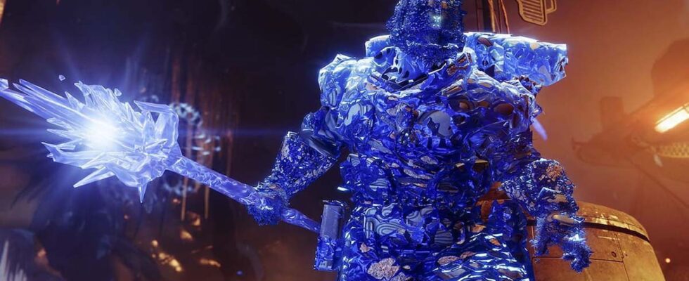 Image of a Stasis Shadebinder in Destiny 2, wielding the power of stasis to freeze enemies and shatter them with deadly precision.