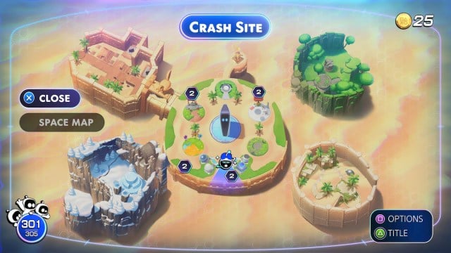 Site du crash d'Astro Bot