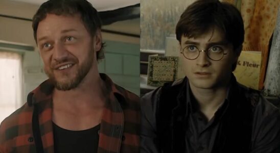 James McAvoy in Speak No Evil/ Daniel Radcliffe as Harry Potter in Harry Potter and the Deathly Hallows Part 1 (side by side)