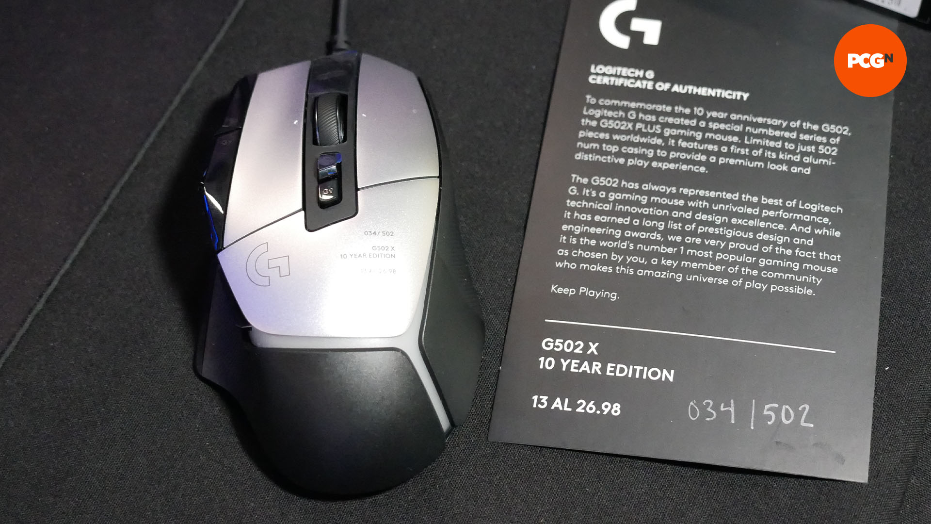 Logitech G502 X Plus 10e anniversaire en aluminium 04