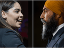 Anaida Poilievre (à gauche) et Jagmeet Singh ont échangé quelques mots sur les réseaux sociaux.