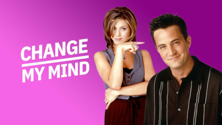 Rachel Greene (Jennifer Aniston) and Chandler Bing (Matthew Perry) in 