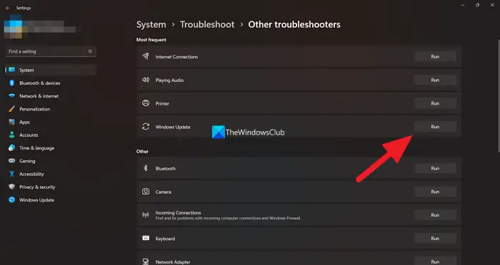 Outil de dépannage des mises à jour Windows Windows 11