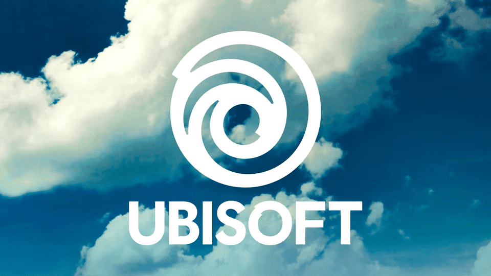 Ubisoft Cloud Gaming logo on a background of a blue sky with white clouds.