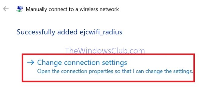 Configuration Wifi Modifier les paramètres de connexion