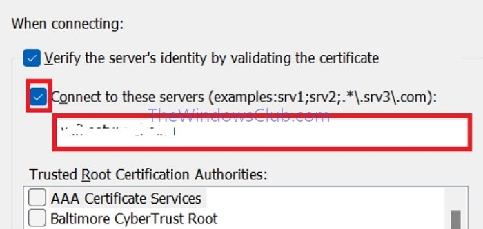 Configuration Wifi Vérifier l'identité du serveur