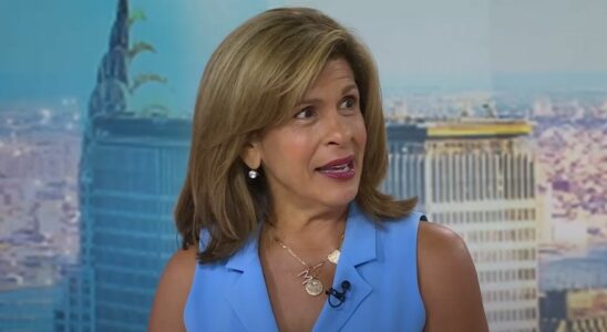 Hoda Kotb looking to her right while talking on the Today Show.