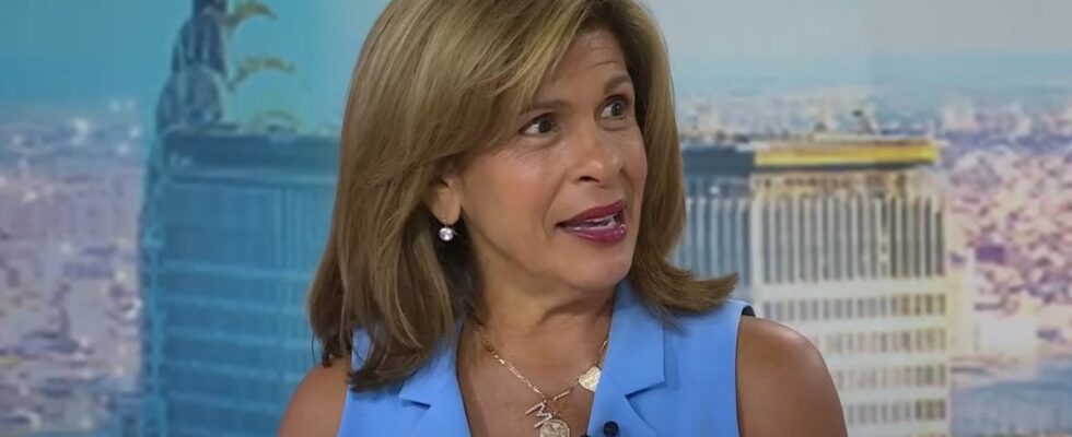 Hoda Kotb looking to her right while talking on the Today Show.