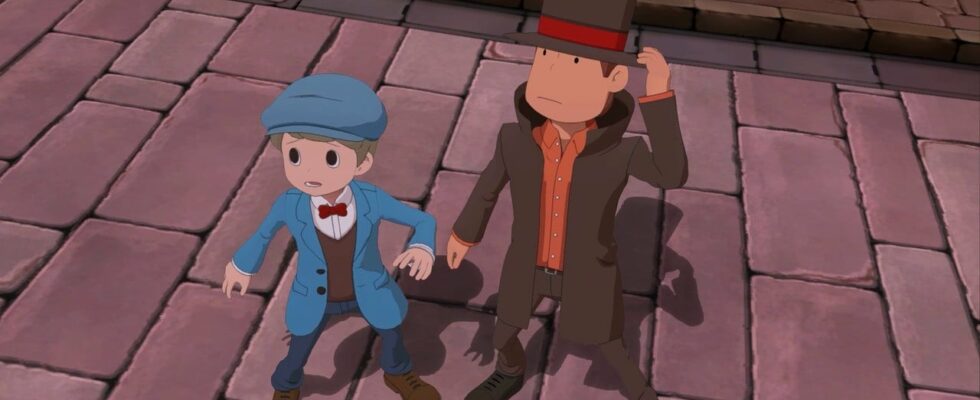 Professeur Layton et le nouveau monde de Steam – Nouveau monde, mais on se croirait dans le vieux professeur