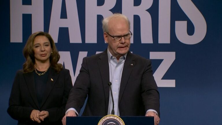 Maya Rudolph and Jim Gaffigan as Kamala Harris and Tim Walz on 