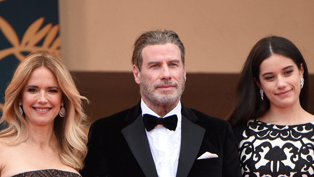 Kelly Preston, John Travolta and Ella Bleu Travolta at the 2018 Cannes Film Festival.