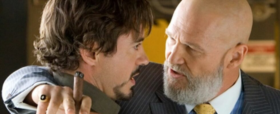 Robert Downey Jr. and Jeff Bridges in Iron Man