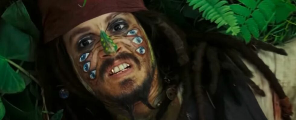 Johnny Depp as Jack Sparrow in Pirates of the Caribbean: Dead Man's Chest