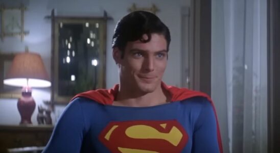 Christopher Reeve's Superman smiling at Lois Lane during interview