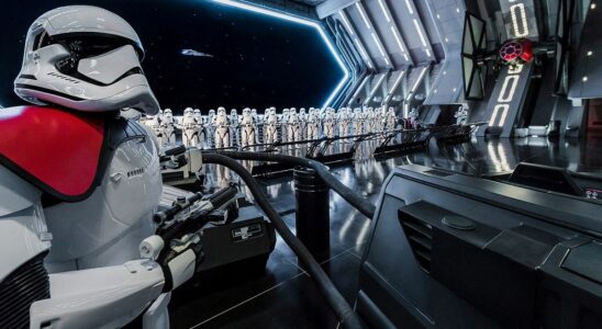 Stormtroopers inside Rise of the Resistance