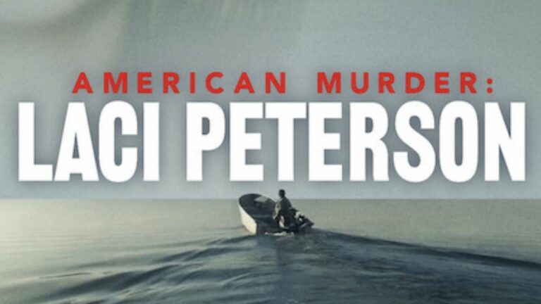 Title and speed boat from American Murder: Laci Peterson poster