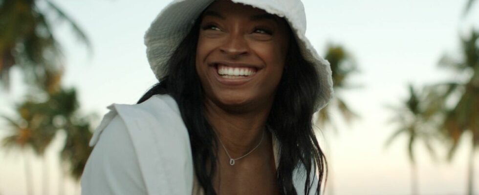 Simone Biles smiling during her Netflix documentary