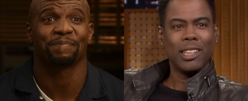 L to R: Screenshot of Terry Crews as Julius on Everybody Hates Chris and screenshot of Chris Rock on The Tonight Show.