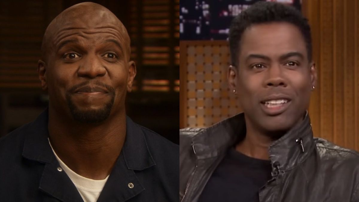 L to R: Screenshot of Terry Crews as Julius on Everybody Hates Chris and screenshot of Chris Rock on The Tonight Show.