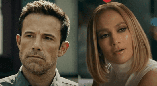 Ben Affleck in Hypnotic/ Jennifer Lopez in Marry Me (side by side)