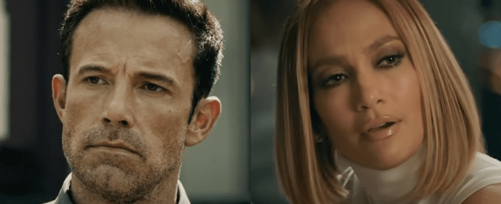 Ben Affleck in Hypnotic/ Jennifer Lopez in Marry Me (side by side)