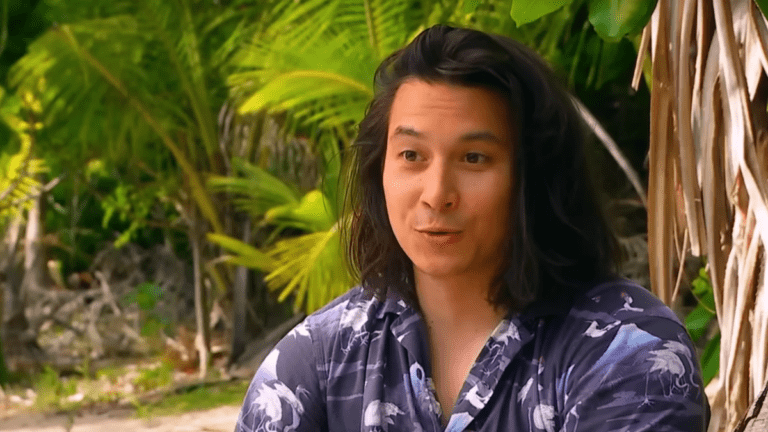 Andy talks to the camera on Survivor.