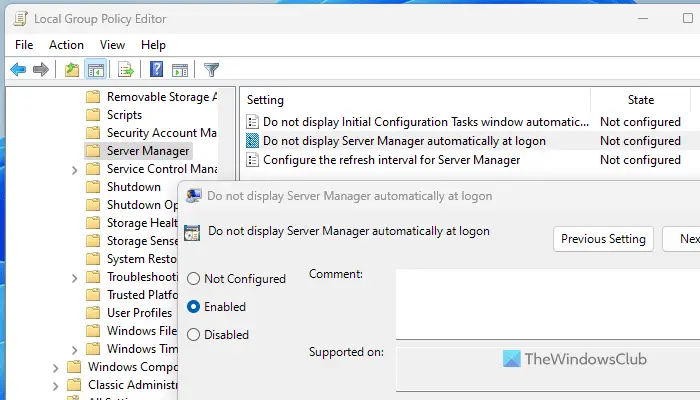 Comment désactiver le Gestionnaire de serveur au démarrage sur Windows Server