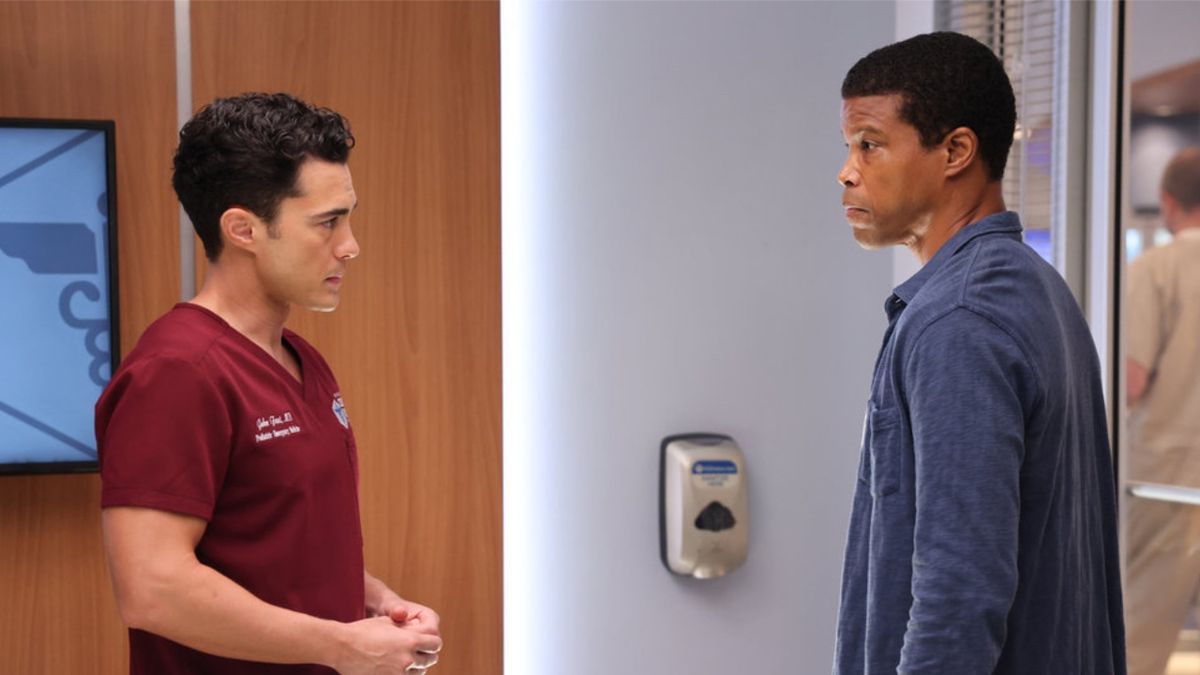 Darren Barnet and Sharif Atkins in Chicago Med Season 10x02