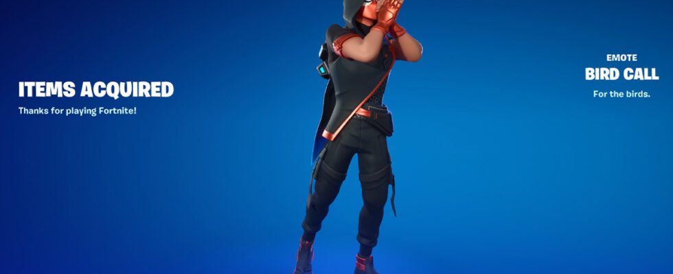 Comment obtenir l'émote Bird Call pour une durée limitée dans Fortnite