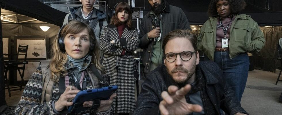 Jessica Hynes and Daniel Brühl are just some of the pictured A-list cast of The Franchise, playing the crew of a disastrous superhero movie under production and in danger of going off the rails in HBO's brand-new comedy