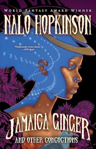 couverture de Jamaica Ginger and Other Concoctions de Nalo Hopkinson ; image d'une jeune femme noire dans les tons de bleu