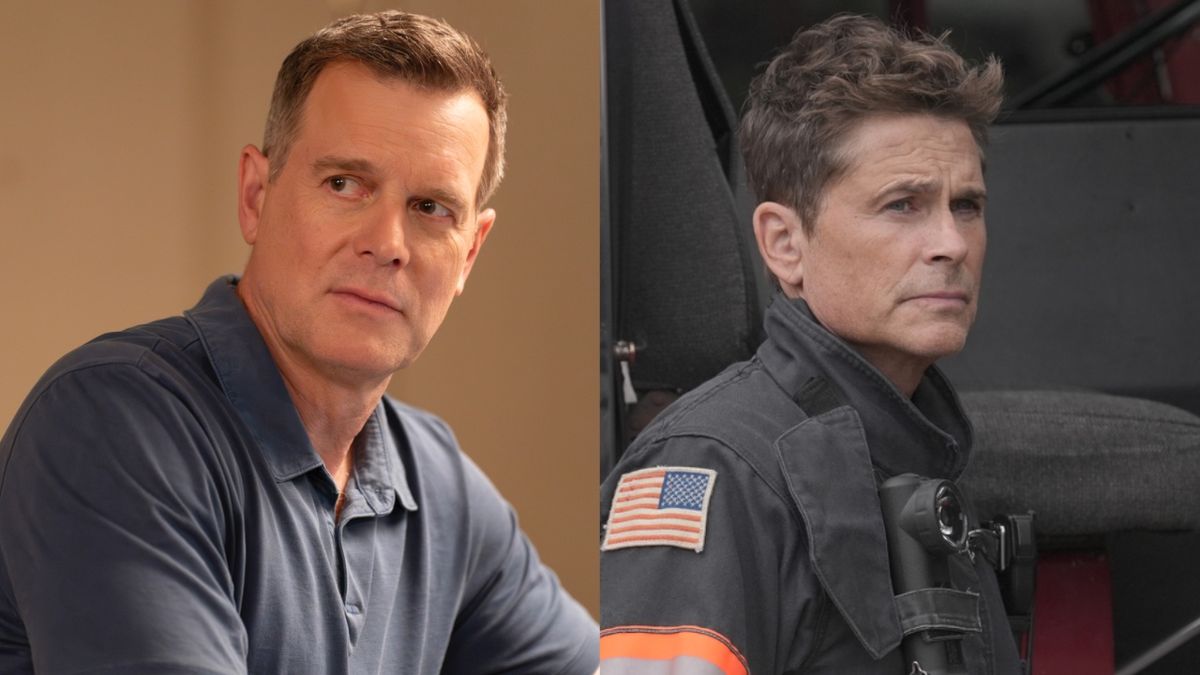 Peter Krause in 9-1-1 and Rob Lowe in 9-1-1: Lone Star